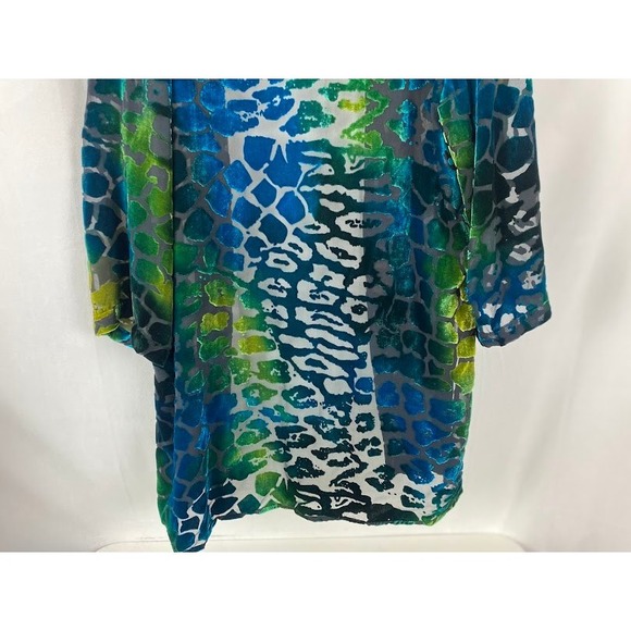 Draper's & Damons Burnout Velvet‎  Boho Chic Abstract Long Sleeve KimomoL - Picture 13 of 16